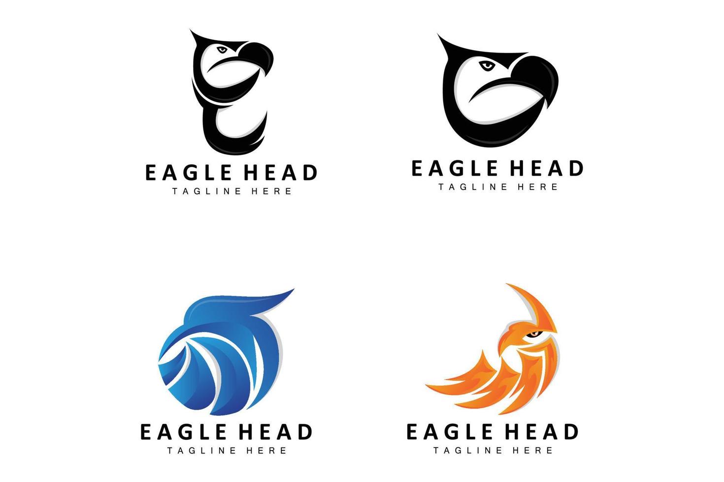 Eagle Head Logo Design, Flying Feather Animal Wings Vector, Product Brand Icon Illustration vector