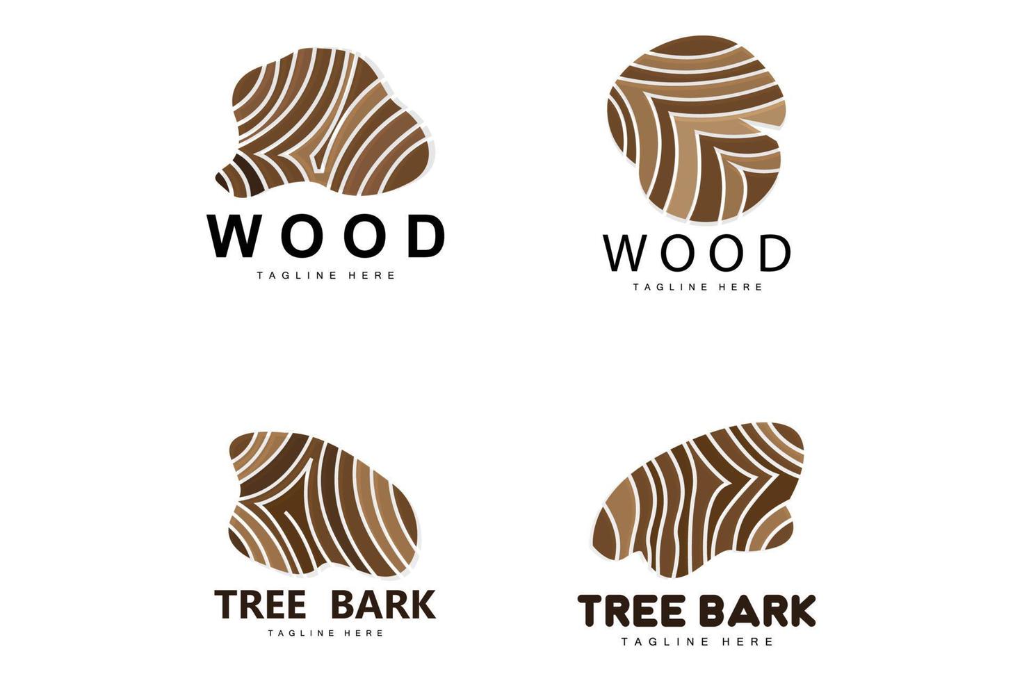 Wood Layer Logo Tree Bark Structure Design Forest Template Vector