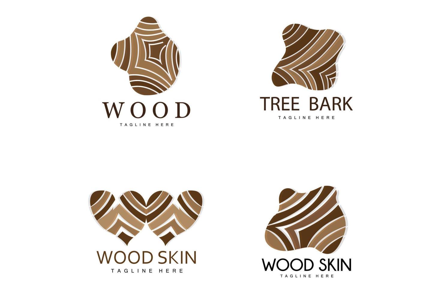 Wood Layer Logo Tree Bark Structure Design Forest Template Vector