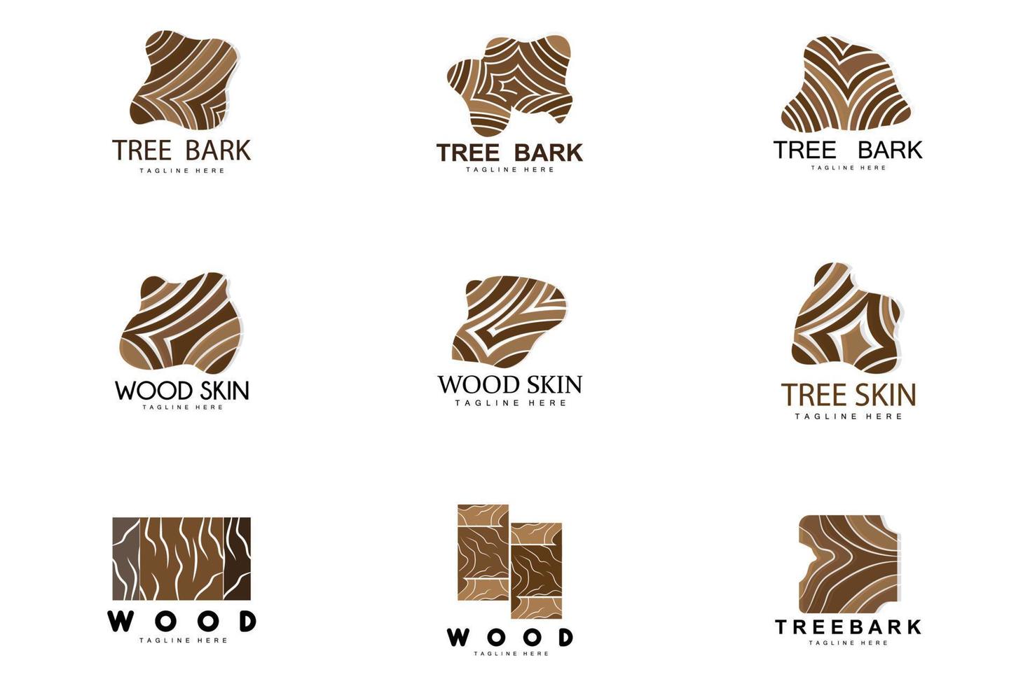 Wood Layer Logo Tree Bark Structure Design Forest Template Vector