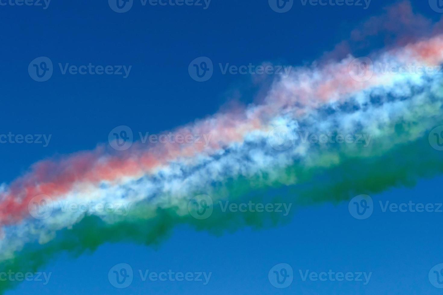 Frecce Tricolori Italy acrobatic flight team italian flag red white and green smoke photo