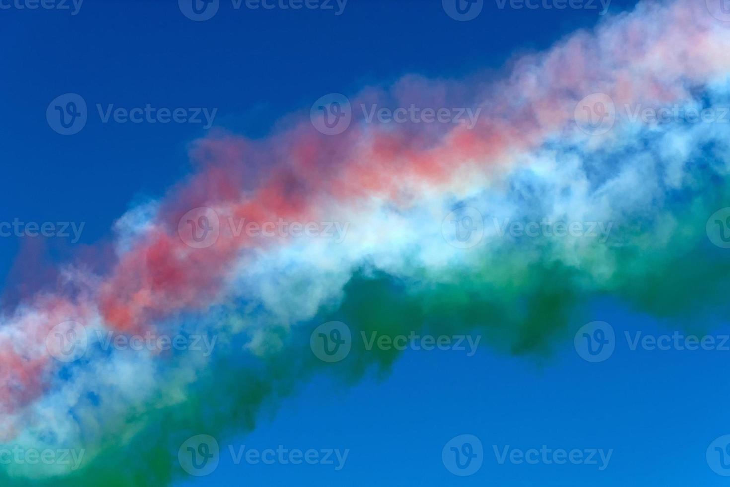 Frecce Tricolori Italy acrobatic flight team italian flag red white and green smoke photo