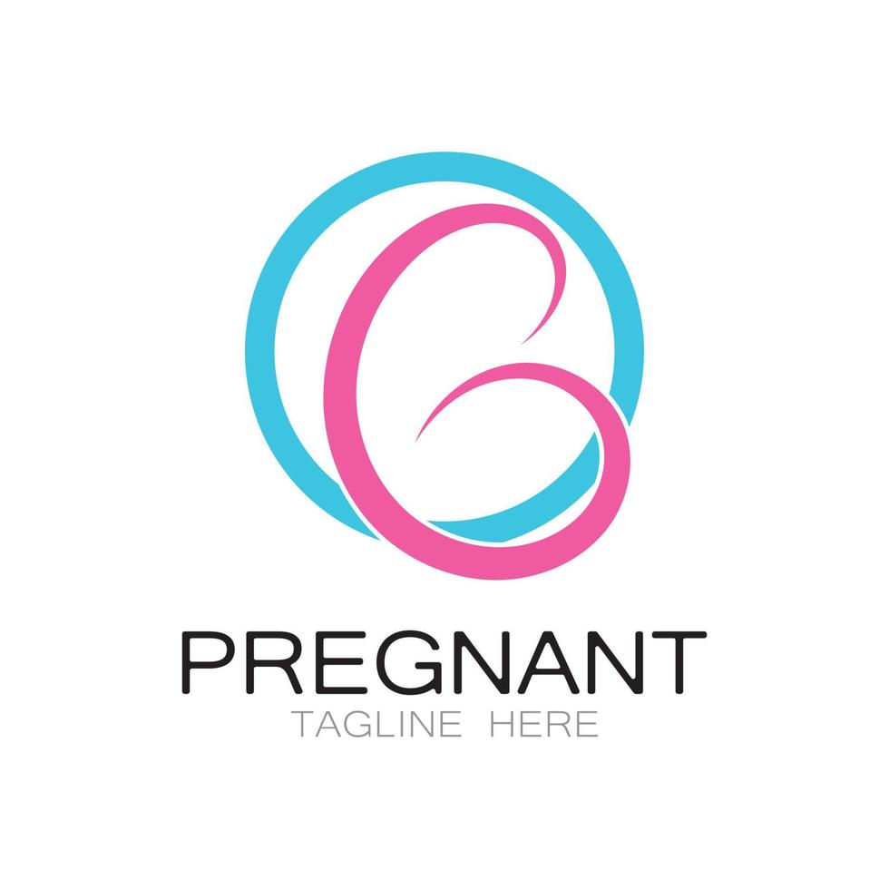 pregnant woman logo design illustration icon template vector , abstract minimalist simple, for childbirth, maternity clinic, pregnant fashion, pregnant photos with modern concepts