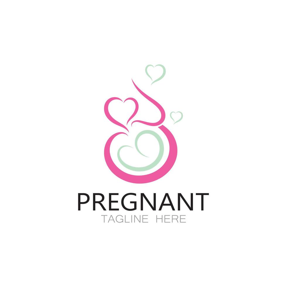 pregnant woman logo design illustration icon template vector , abstract minimalist simple, for childbirth, maternity clinic, pregnant fashion, pregnant photos with modern concepts