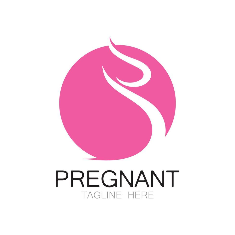 pregnant woman logo design illustration icon template vector , abstract minimalist simple, for childbirth, maternity clinic, pregnant fashion, pregnant photos with modern concepts