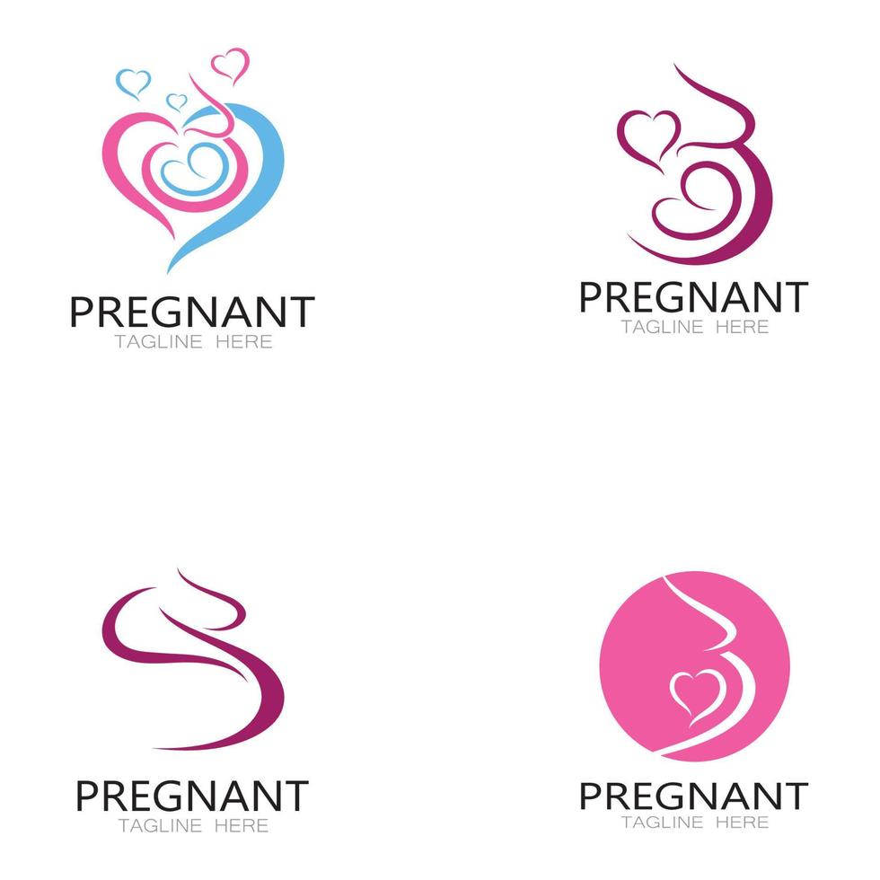 pregnant woman logo design illustration icon template vector , abstract minimalist simple, for childbirth, maternity clinic, pregnant fashion, pregnant photos with modern concepts