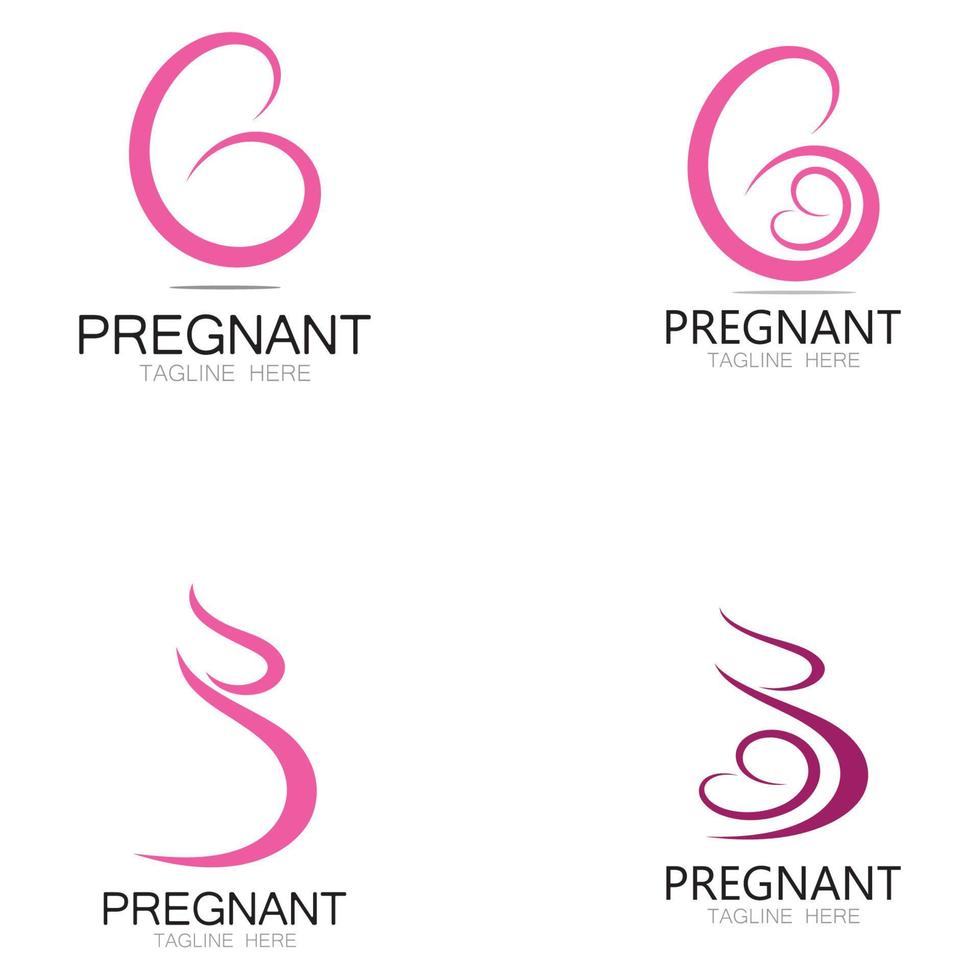 pregnant woman logo design illustration icon template vector , abstract minimalist simple, for childbirth, maternity clinic, pregnant fashion, pregnant photos with modern concepts