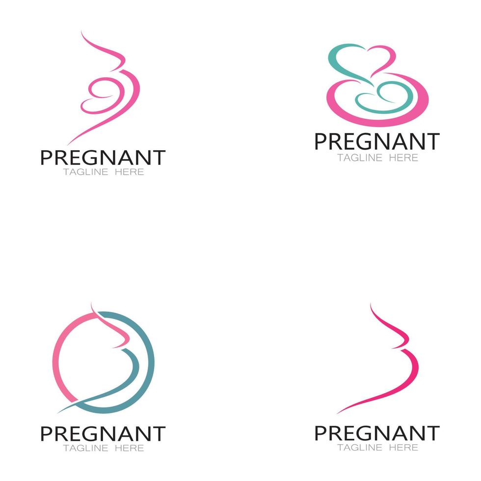 pregnant woman logo design illustration icon template vector , abstract minimalist simple, for childbirth, maternity clinic, pregnant fashion, pregnant photos with modern concepts