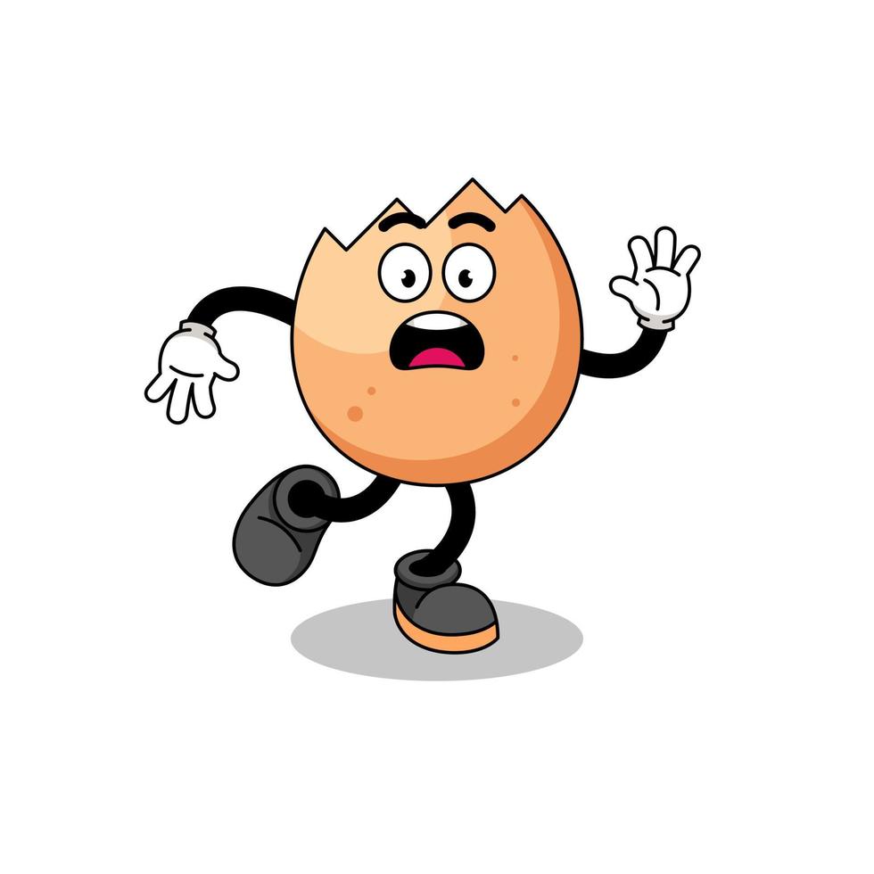 slipping cracked egg mascot illustration vector