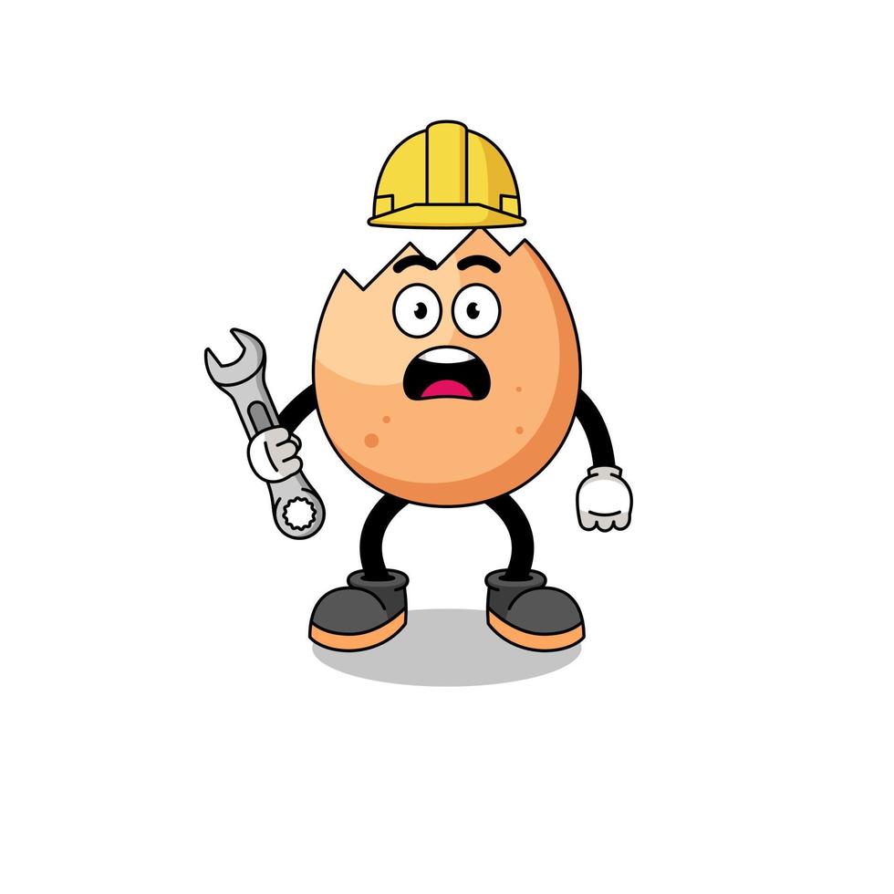 Character Illustration of cracked egg with 404 error vector