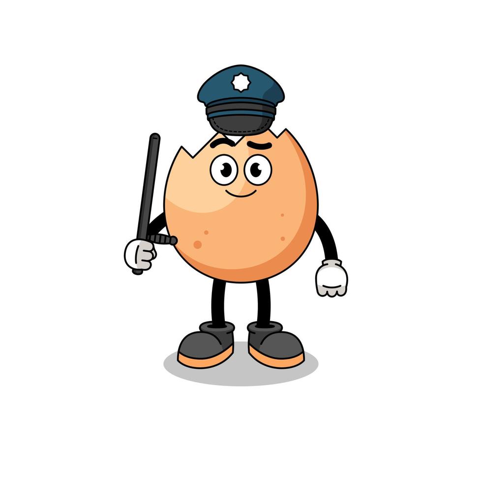 Cartoon Illustration of cracked egg police vector