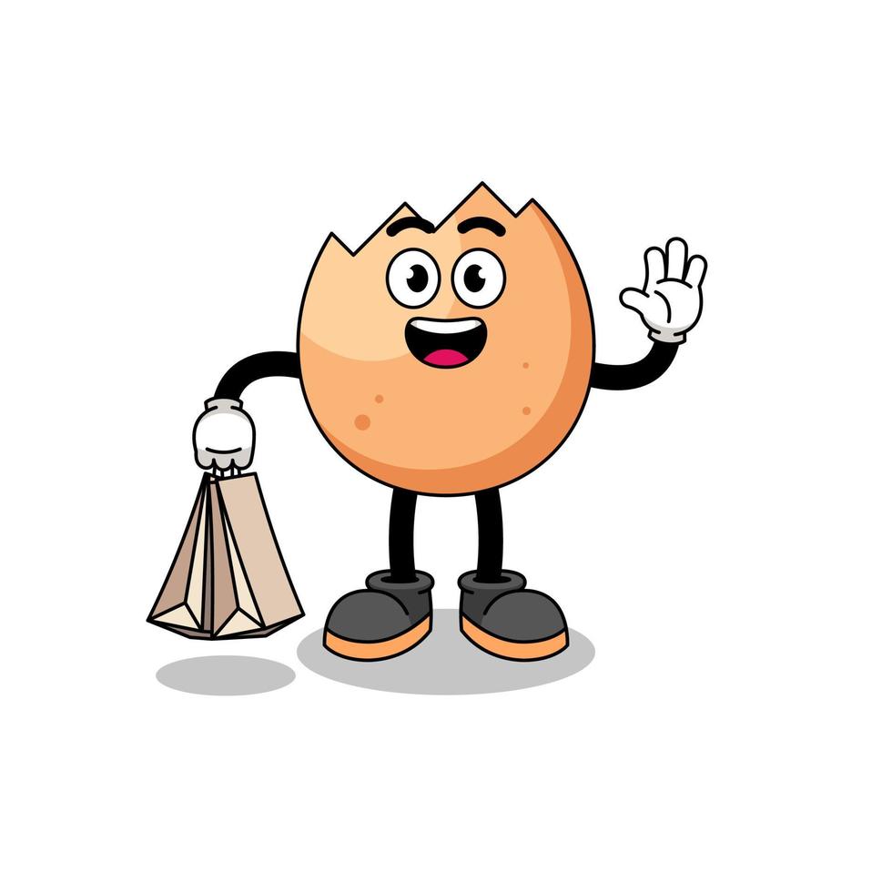 Cartoon of cracked egg shopping vector