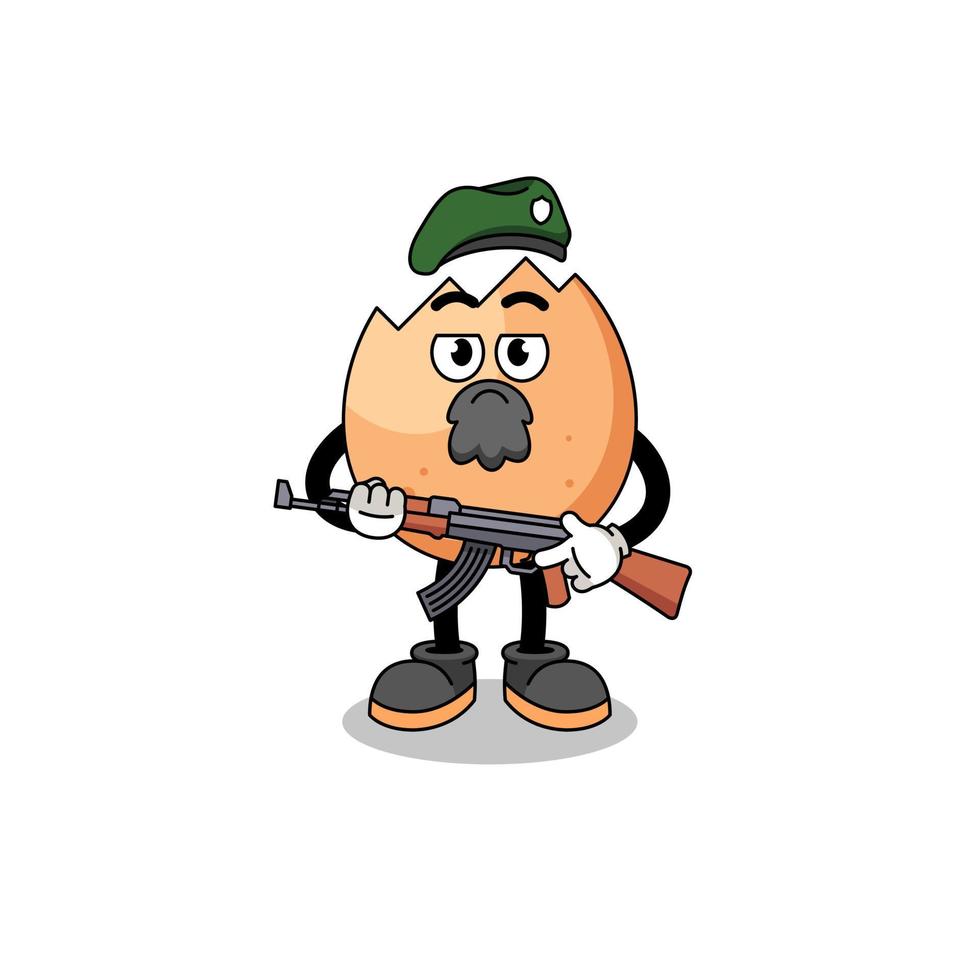 Character cartoon of cracked egg as a special force vector