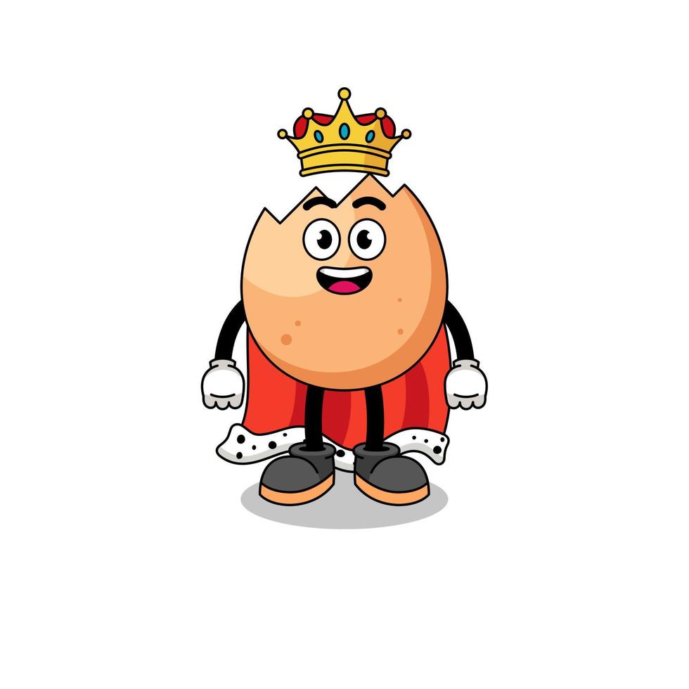 mascota ilustración de agrietado huevo Rey vector