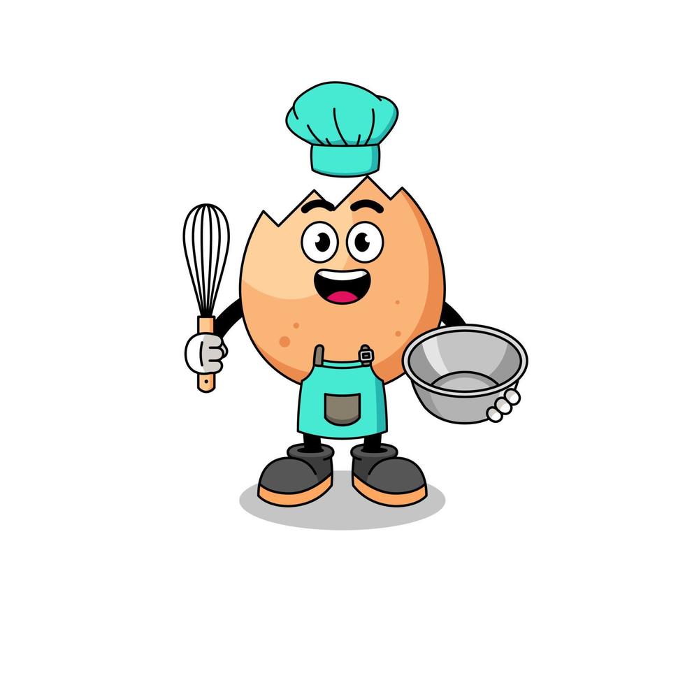 Illustration of cracked egg as a bakery chef vector