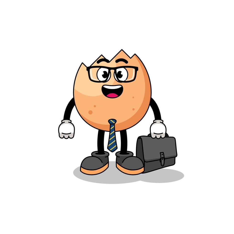 cracked egg mascot as a businessman vector