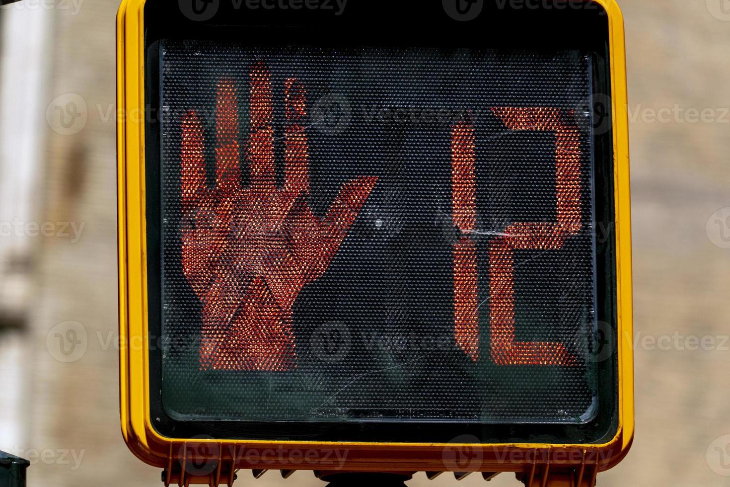 pedestrian traffic light no walk in new york city usa photo