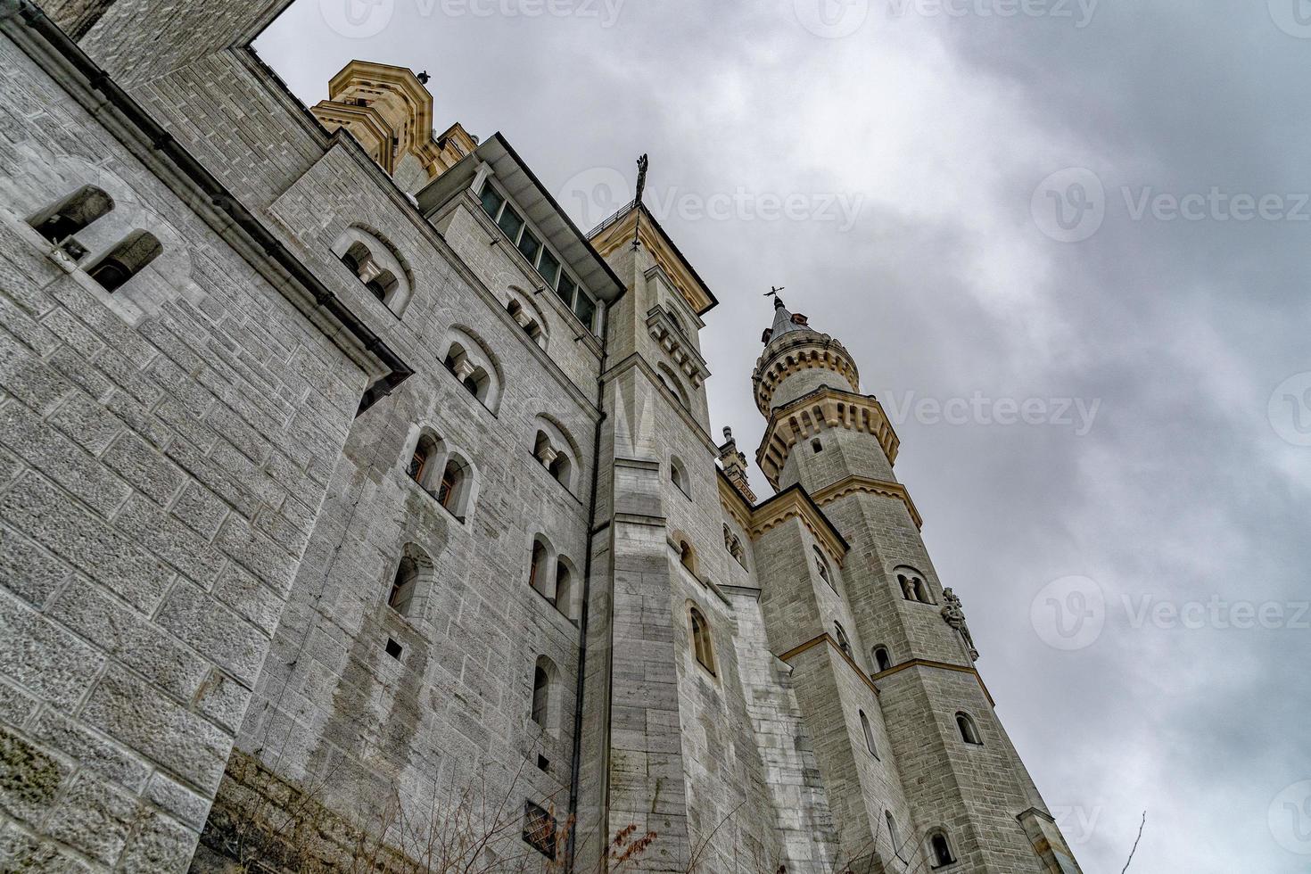 neuschwanstein castle in winter detail photo