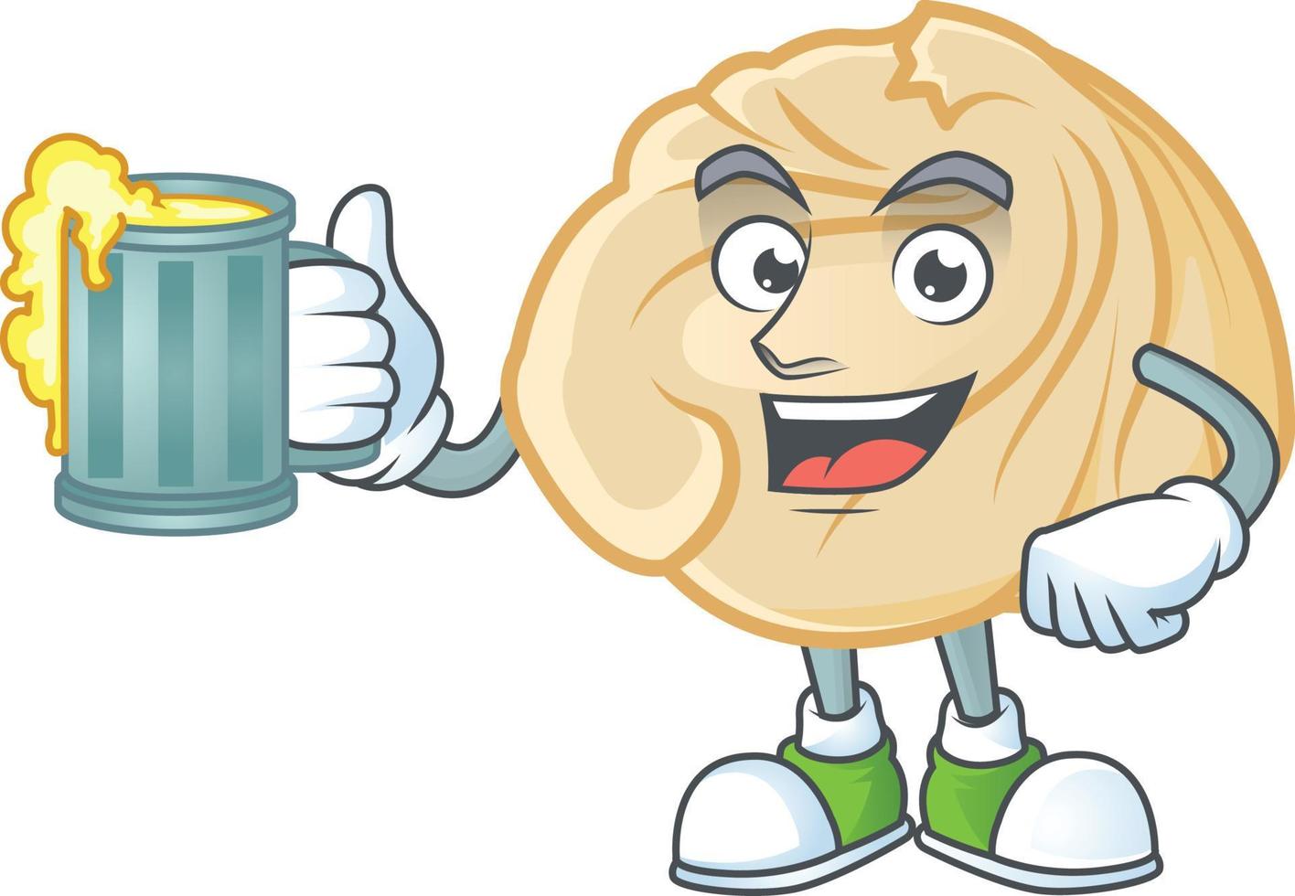 Dumpling cartoon character style vector