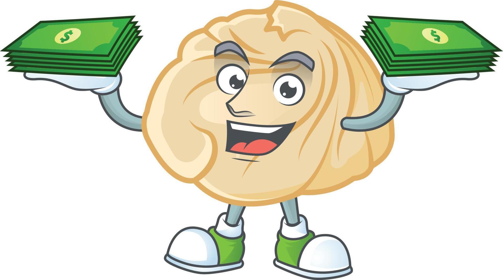 Dumpling cartoon character style vector