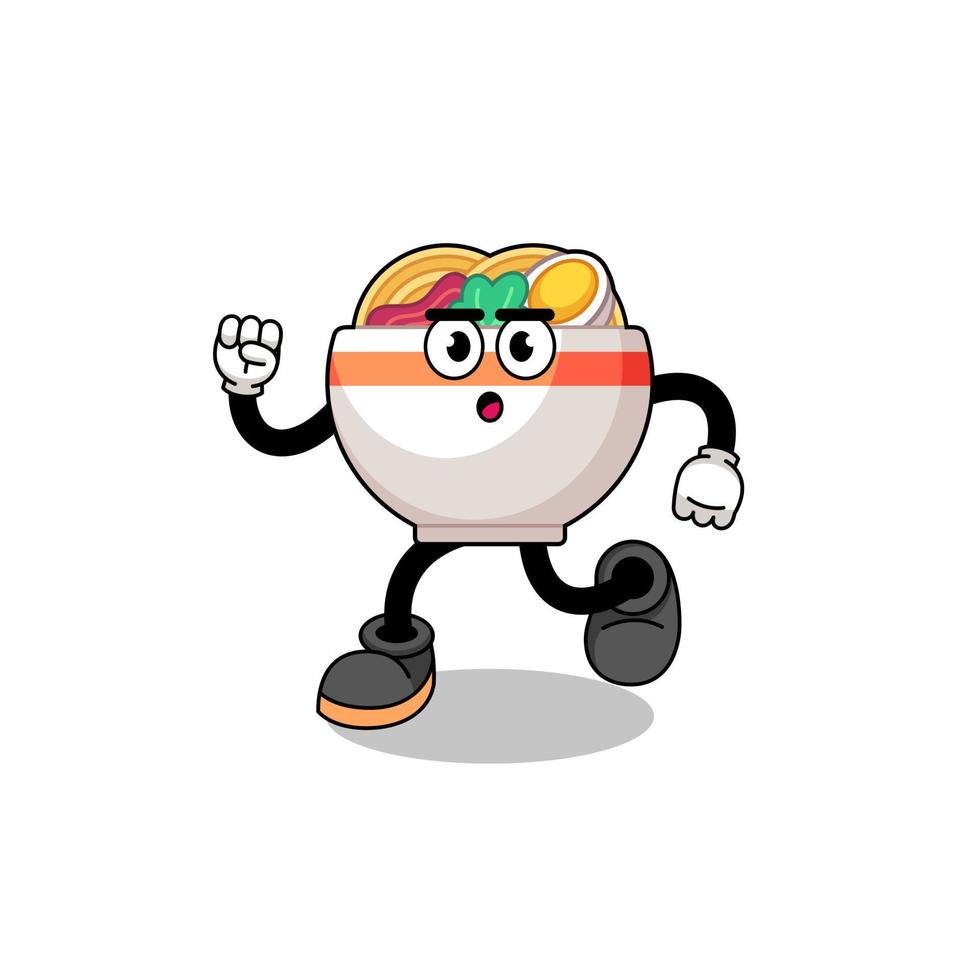 corriendo fideos cuenco mascota ilustración vector