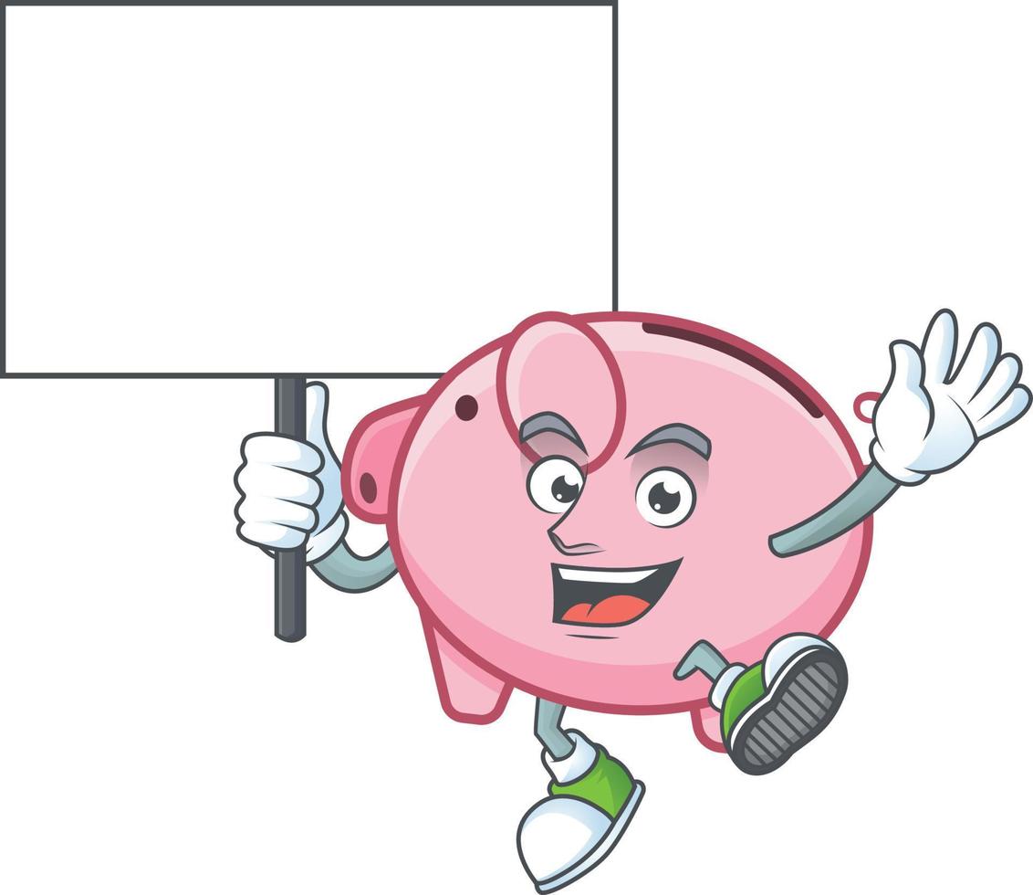 Piggy bank cartoon character style vector