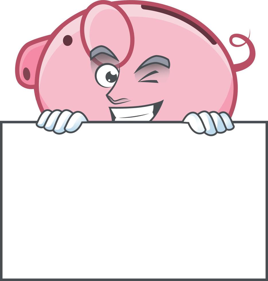 cerdito banco dibujos animados personaje estilo vector