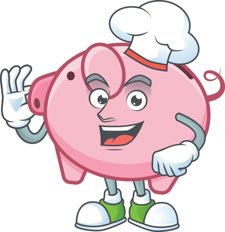 cerdito banco dibujos animados personaje estilo vector