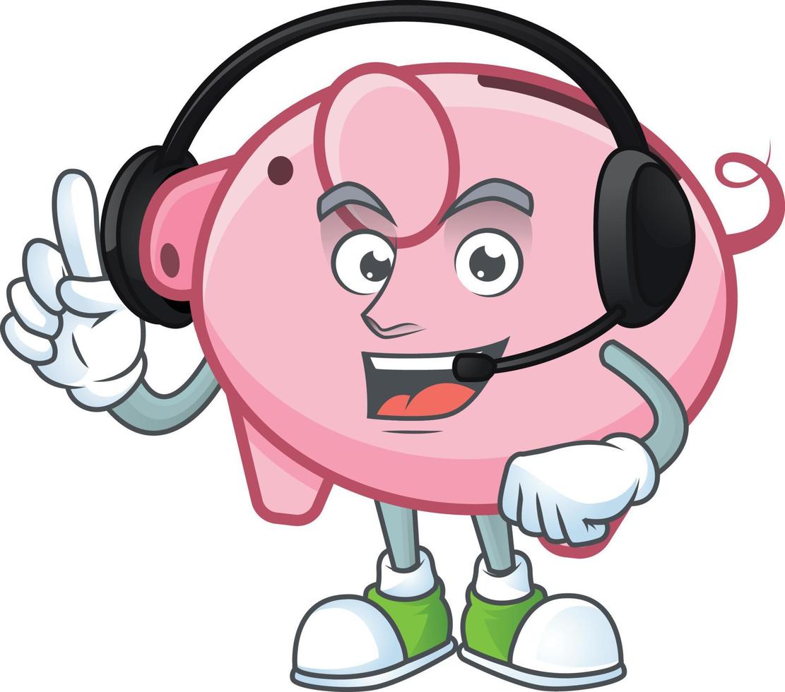 Piggy bank cartoon character style vector