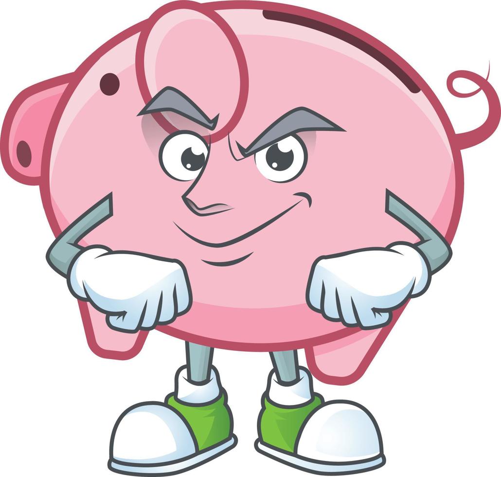 Piggy bank cartoon character style vector