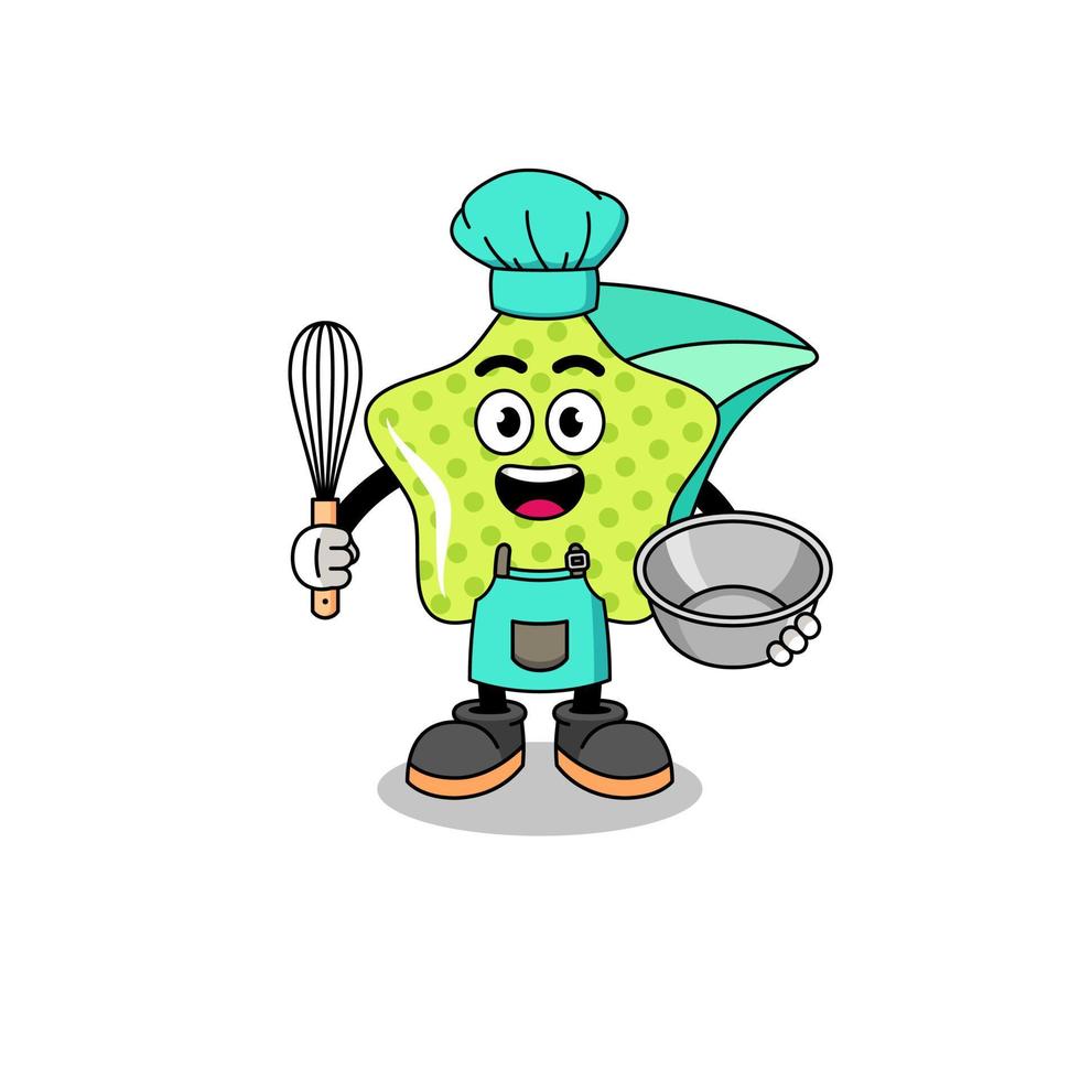 Illustration of shooting star as a bakery chef vector