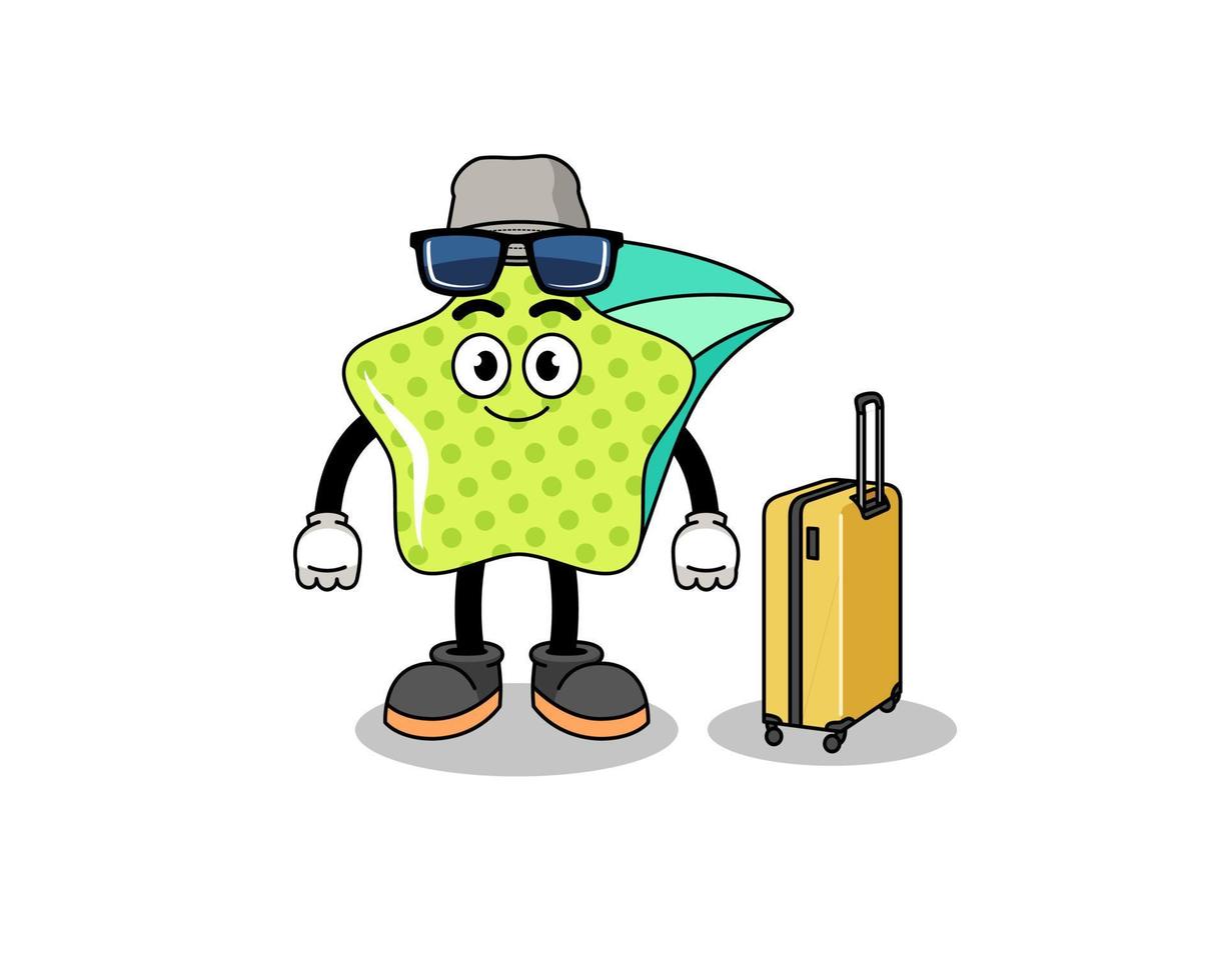 shooting star mascot doing vacation vector