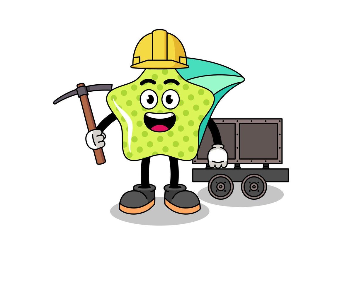Mascot Illustration of shooting star miner vector