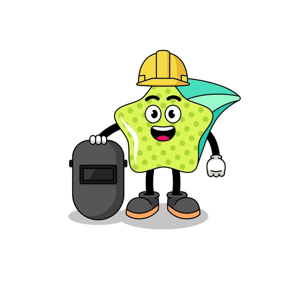 Mascot of shooting star as a welder vector