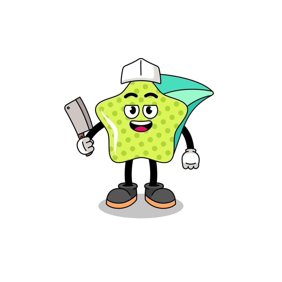 Mascot of shooting star as a butcher vector