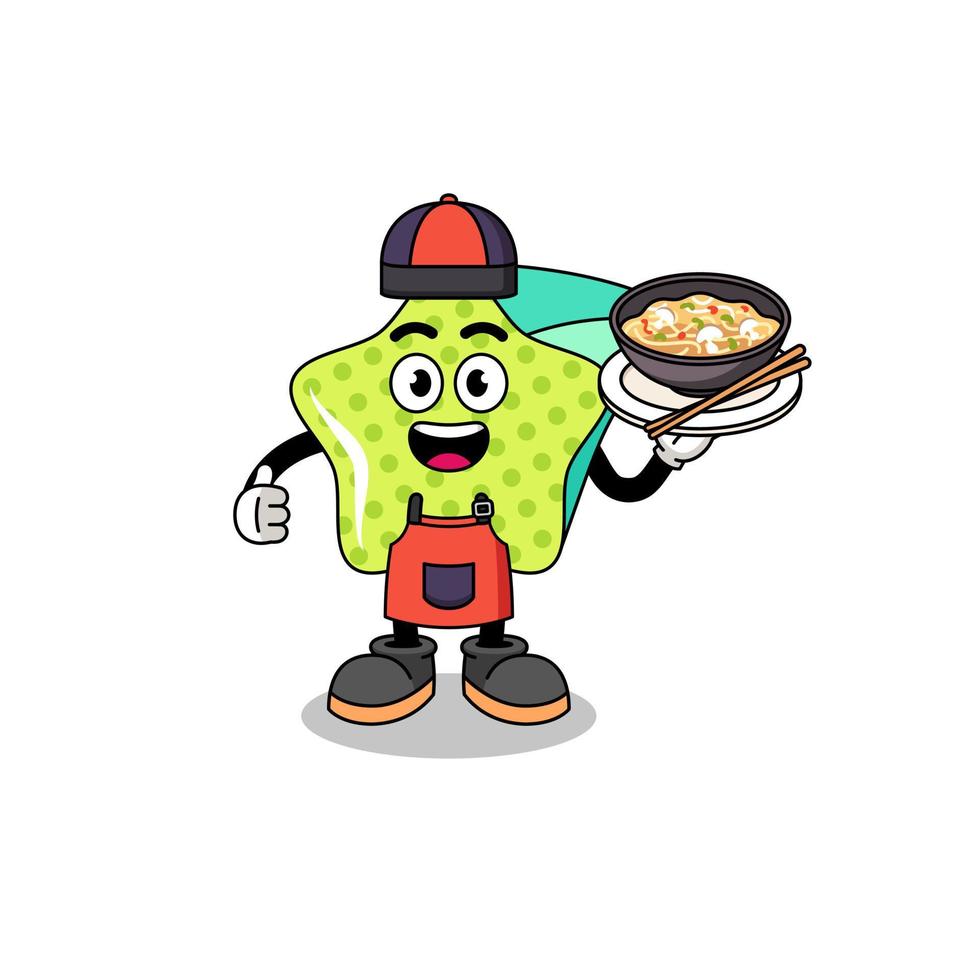 Illustration of shooting star as an asian chef vector