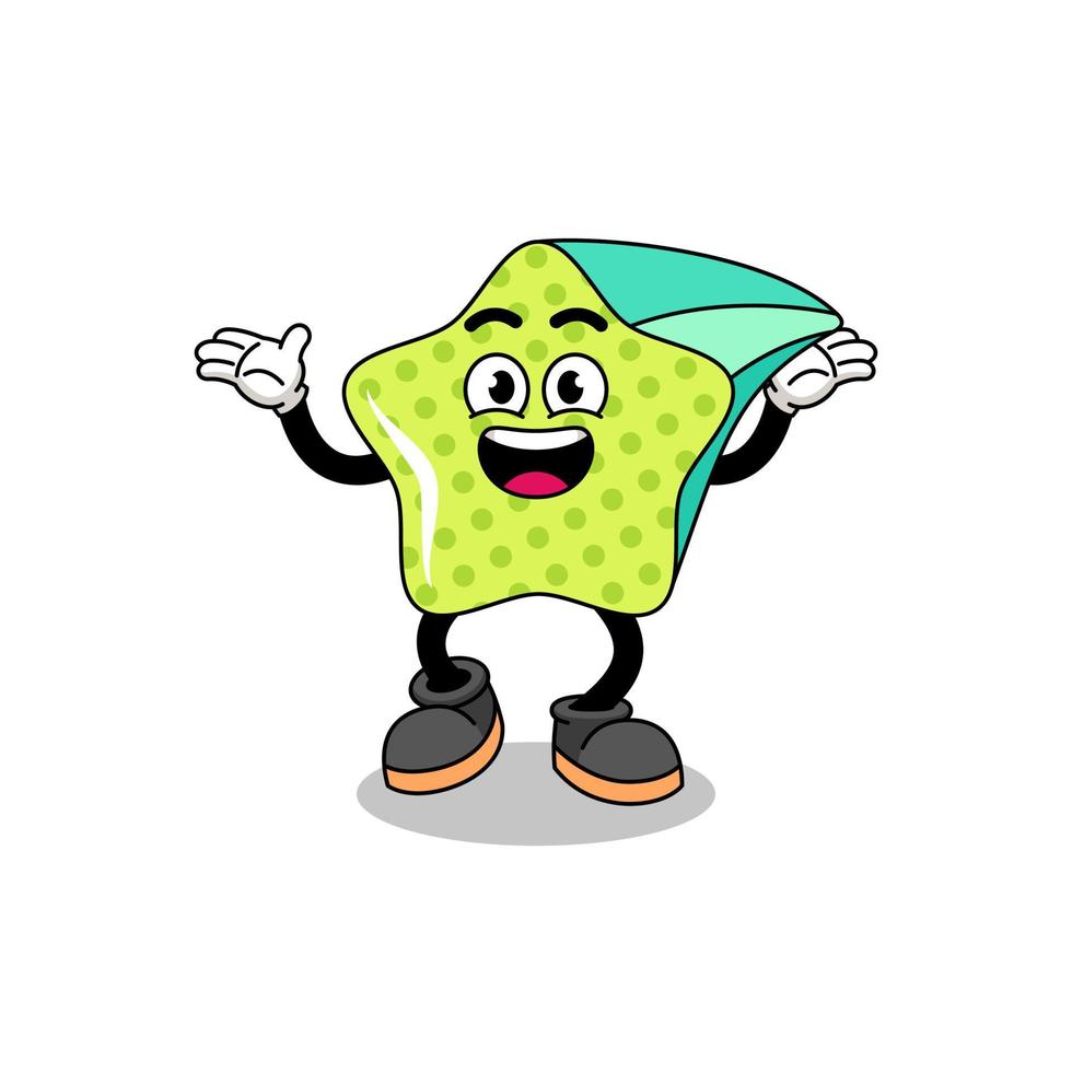 shooting star cartoon searching with happy gesture vector