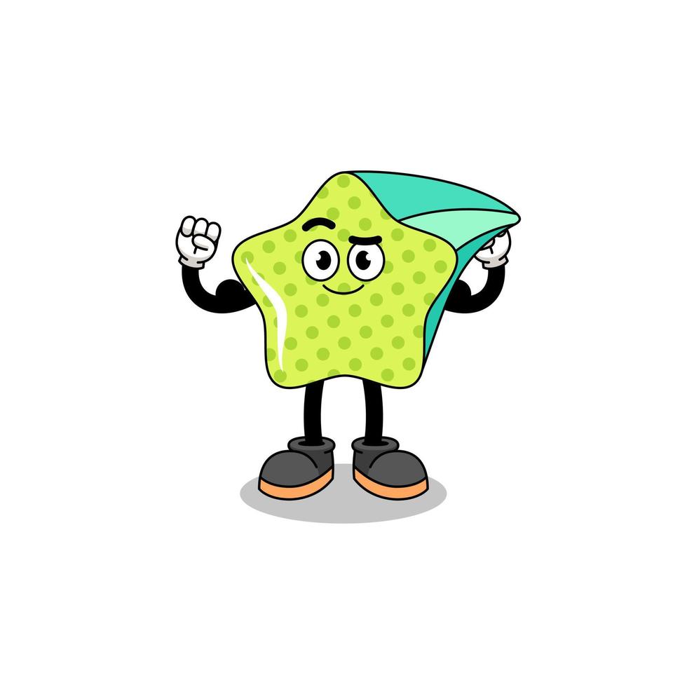 Mascot cartoon of shooting star posing with muscle vector