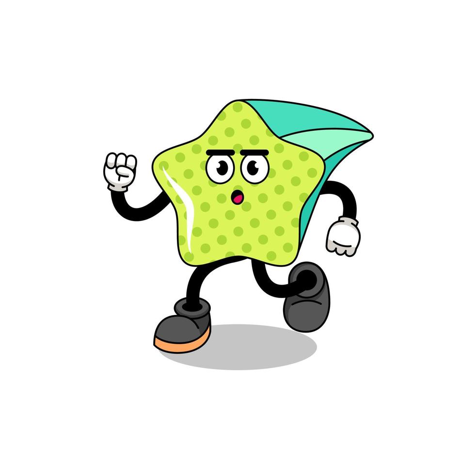 running shooting star mascot illustration vector