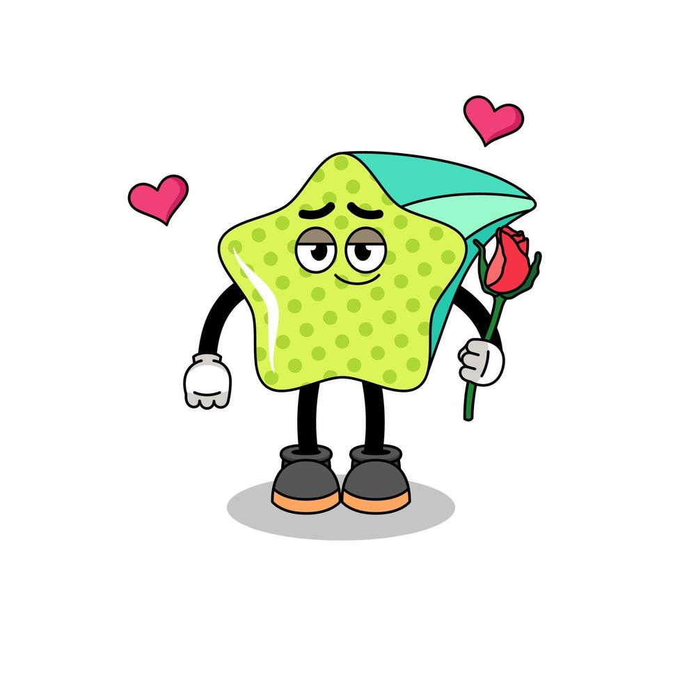 shooting star mascot falling in love vector