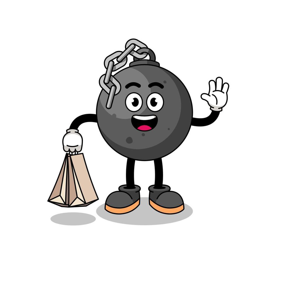 Cartoon of wrecking ball shopping vector