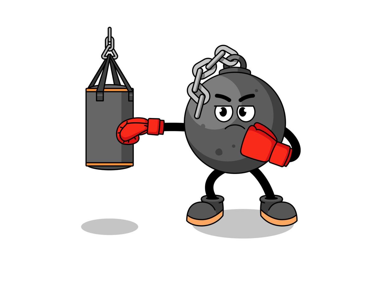 Illustration of wrecking ball boxer vector