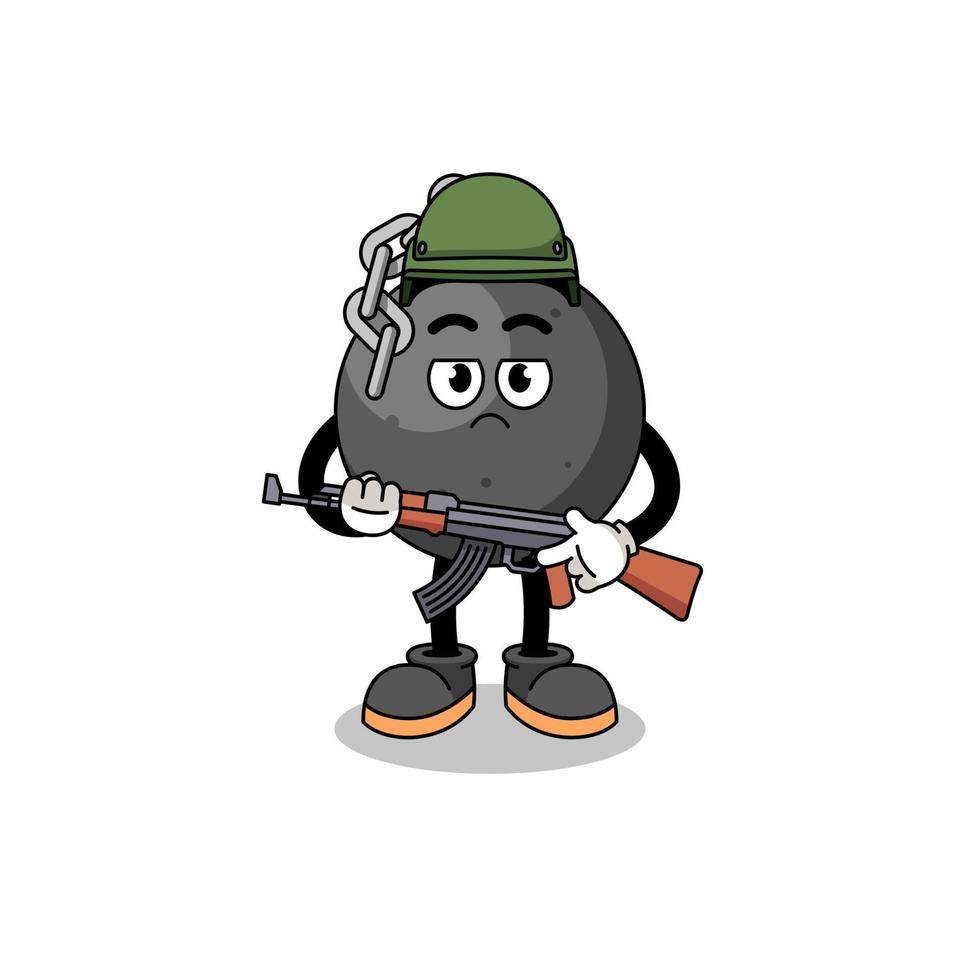 Cartoon of wrecking ball soldier vector