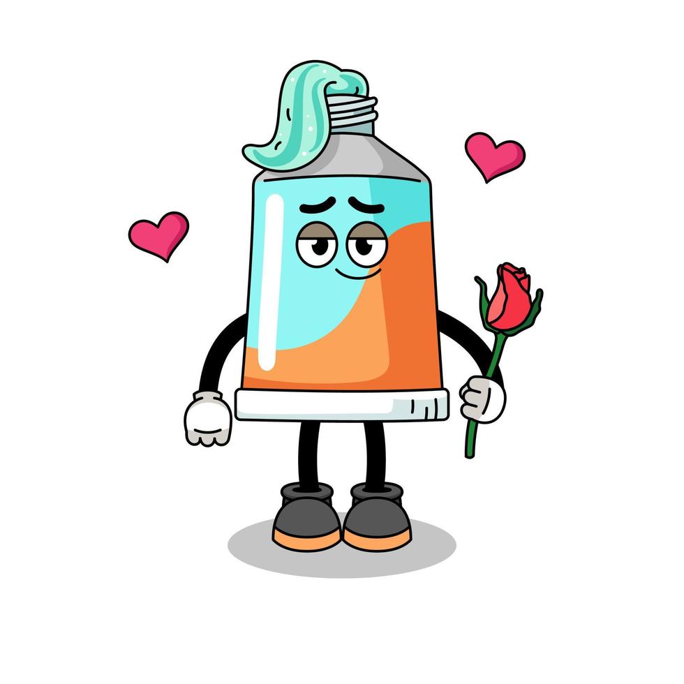 toothpaste mascot falling in love vector