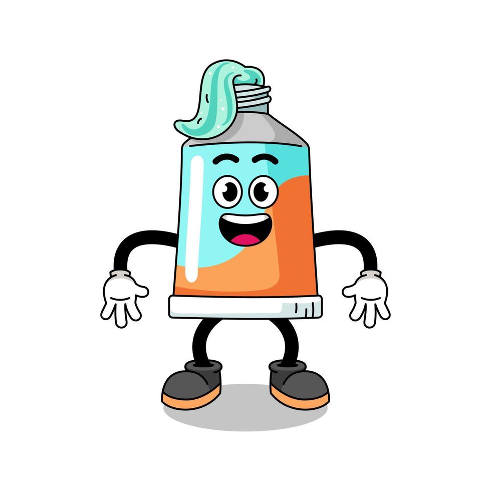 toothpaste cartoon with surprised gesture vector