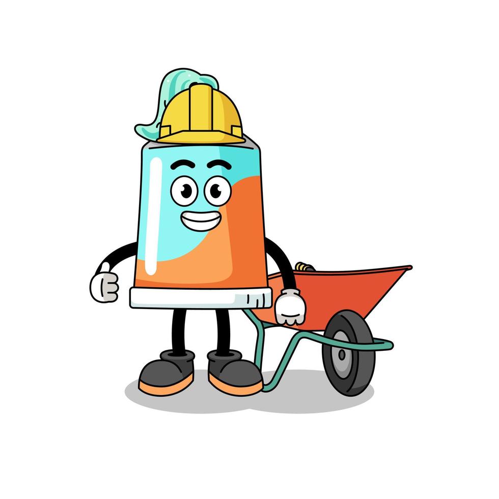 toothpaste cartoon as a contractor vector