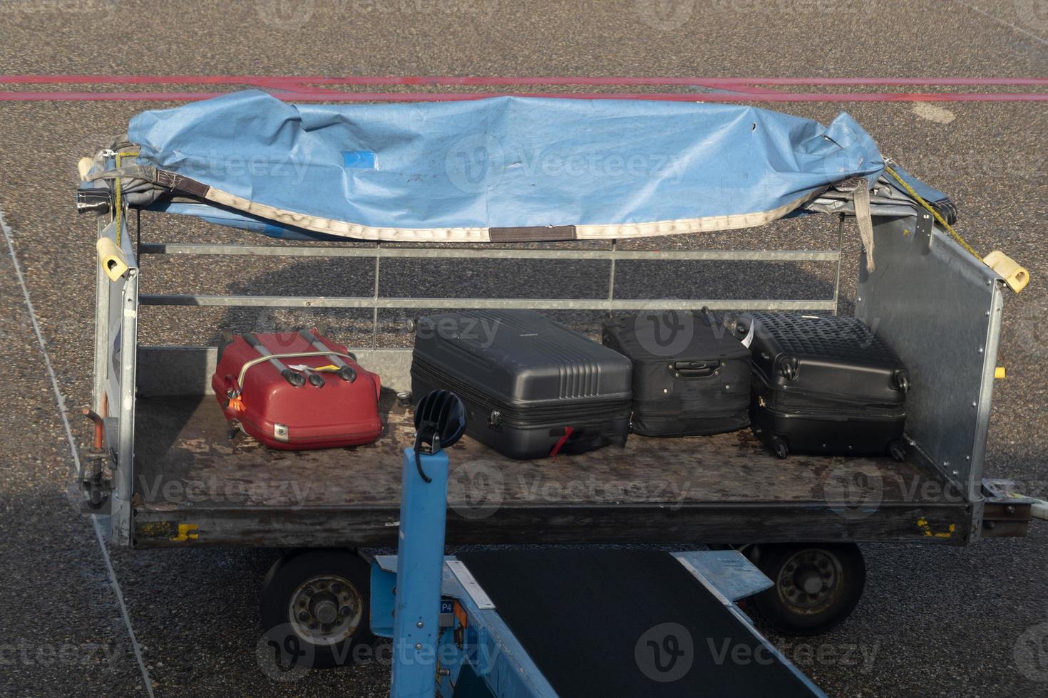 luggage loading on airplane photo