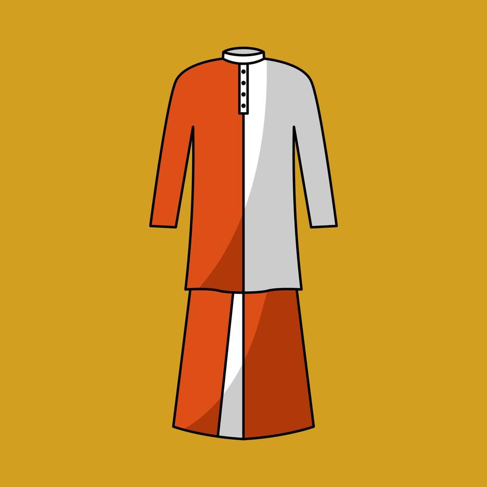 Illustration of typical Muslim men's clothes from Arabia vector