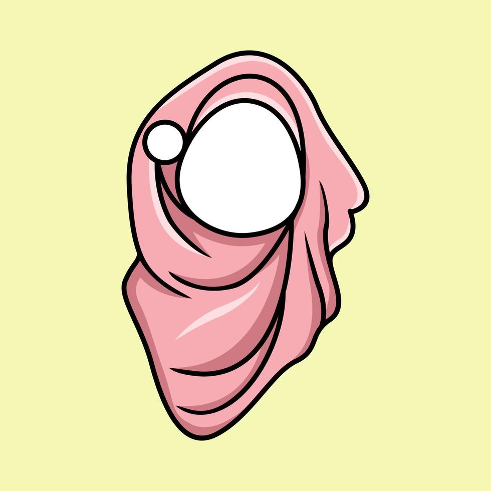 Illustration of a Muslim woman's headscarf or hijab vector