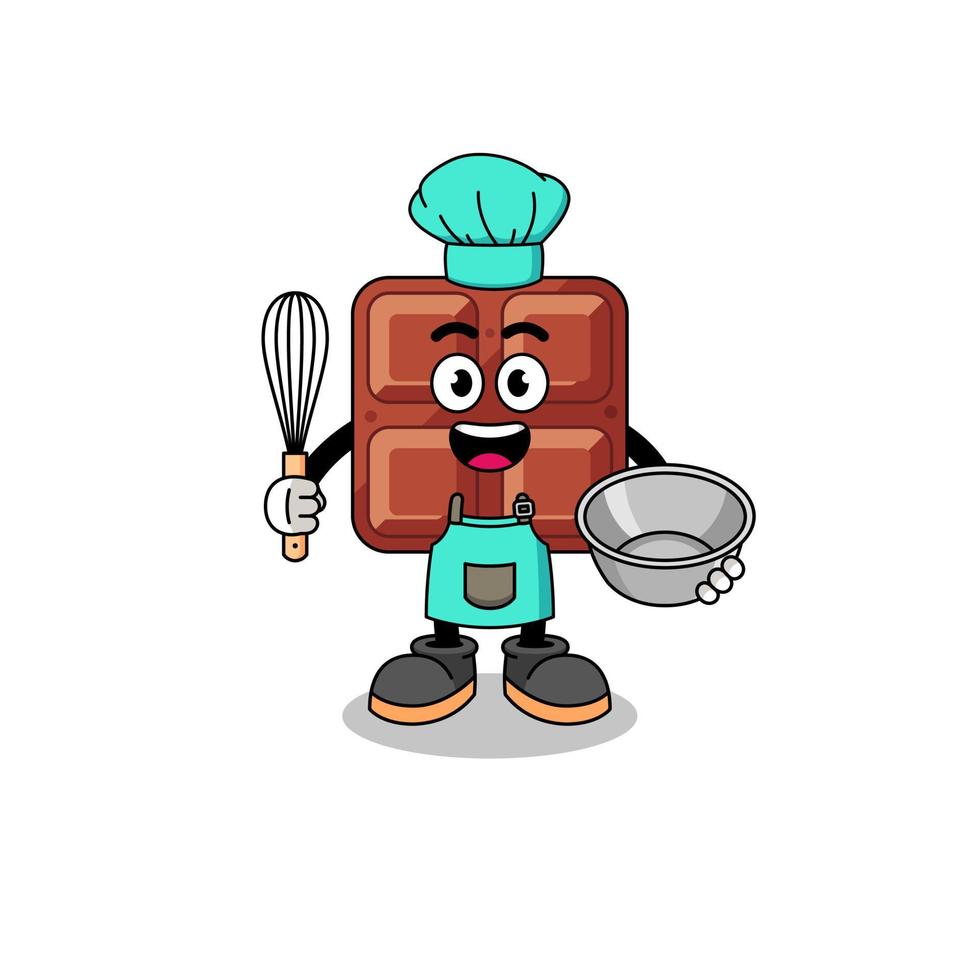 Illustration of chocolate bar as a bakery chef vector